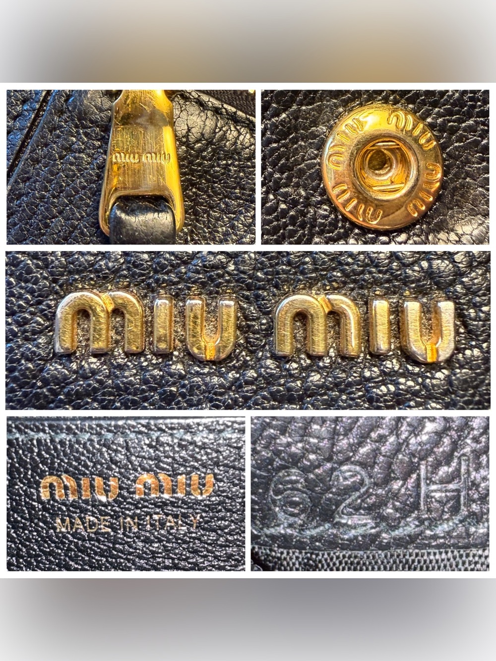 Miu Miu Black Leather Continental Flap Wallet with Gold Logo - Picture 13 of 14
